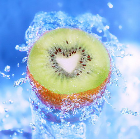 kiwi heart - splash, heart, green, kiwi