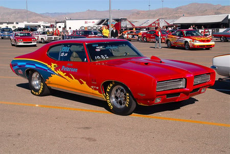 1969 Pontiac GTO drag car - car, red, gto, drag, pontiac