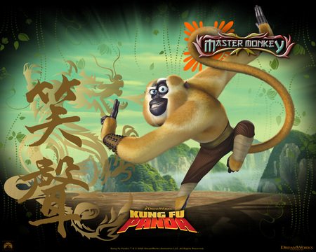 the monkey from Kung Fu Panda - kung fu, monkey, cartoon, master