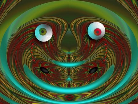 QK Smiley - collage, fractal, eye candy, abstract