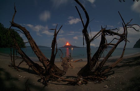 Krakatau - nature, island, volcano, forces of nature