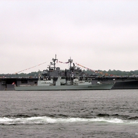 Queen Doing Naval Review in Halifax Harbour