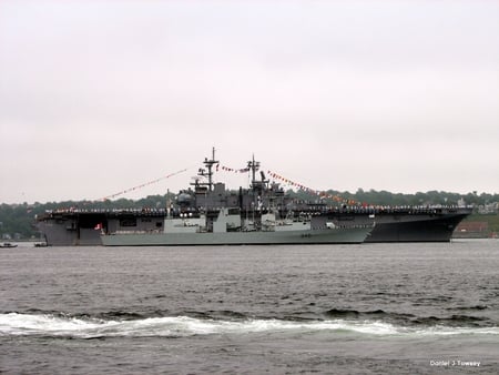 Queen Doing Naval Review in Halifax Harbour