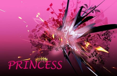 Princess - princess, crown, flowers, pink