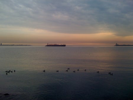 Off the shore of Brooklyn - sky, ocean, water, shore