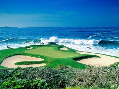 Untitled Wallpaper - ocean, golf, crashing waves, waves, golf course