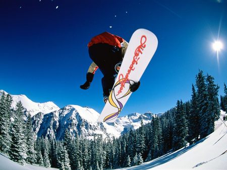 Catching Some Air - Snowboarding - airborne, snow board, catching air, snow boarding, snowboarding, snowboard