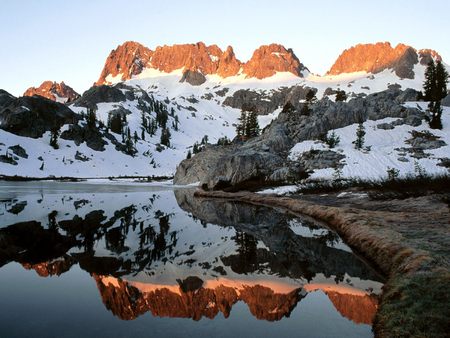 Untitled Wallpaper - minarets, lake ediza, reflection