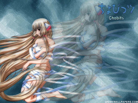 Untitled Wallpaper - chobits, persocon, elda, chii, blue