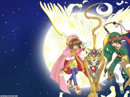 Untitled Wallpaper - keroberos, sakura, syaoran, kero, cardcaptor