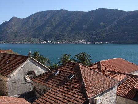 Perast roofs - roof, perast, montenegro, sea, kotor bay, adriatic