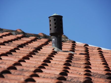 Roof-top - chimney, roof, tile, sky