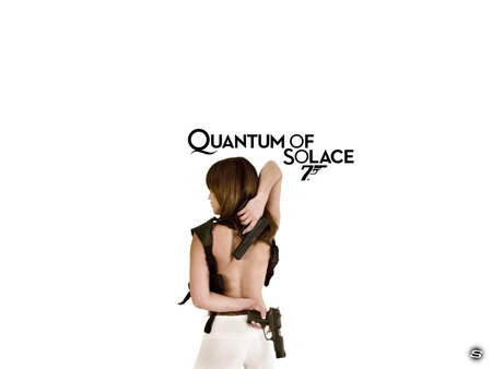 QUANTUM OF SOLACE - gun, 2008, jame, quantum of solace, movie, bond, quantumofsolace, logo, white, sher ali, 007, james, sherali