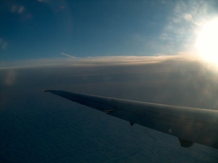 Plane Wing at Sunrise - plane wing sunrise