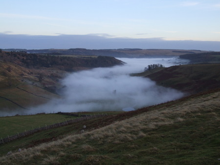 Misty Valley - fog, england, valley, mist