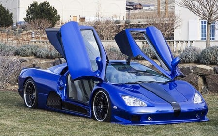 Blue Destiny (â€™09 SSC Ultimate Aero) - 09 ssc, blue, suicide doors, sports car