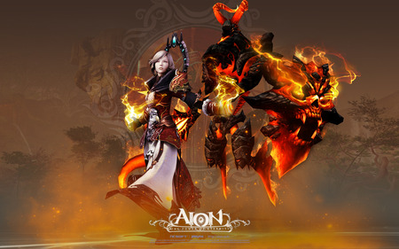 Aion the Tower of Eternity (WDS) - armor, the tower of eternity, widescreen, mage, wds, weapon, demon, aion