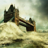 The Flood Waves over London Bridge (3D)