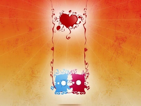 cartoon-love - love, red, blue, cartoon, heart