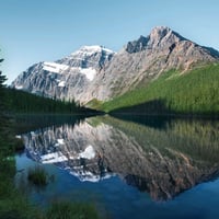 Nice Lake trees and mountain