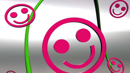 smiley - green, smiley, abstract, pink