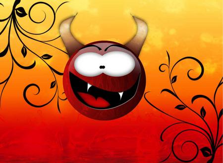 devilish-flowery-vektor - smiley, vektor, flowery, devilish