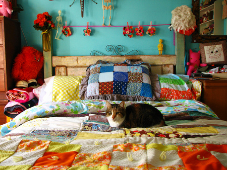 The january bed - bed, house, vintage, beautiful