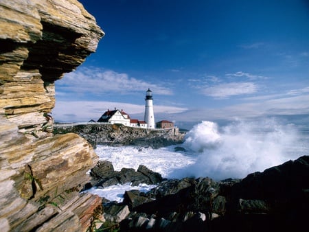 Portland Head - nature, lighthouse, ocean, portland