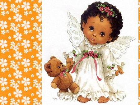 Cute black angel - bear, cute, morehead, angel