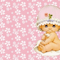 Cute baby on pink