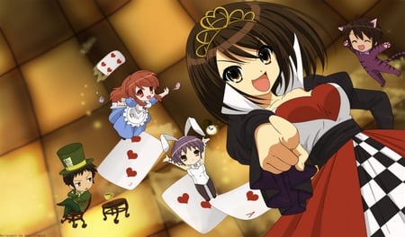 off with his head - anime, suzumiya haruhi, the melancholy of haruhi suzumiya, wallpaper