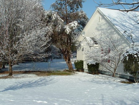 snow in the south - house, snow, peaceful, south