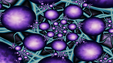 Purple Orbs - widescreen, orbs, purple, fractal