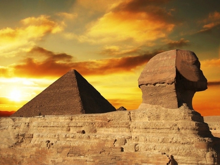 egypt - egypt, prydmid, yellow skies, pharo