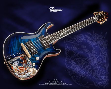 blue guitar - awesome, guitar, cool, blue