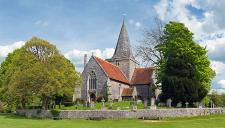 St Andrew's Church - trees, architectural, graveyard, church, medieval