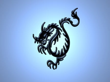 dragon - cool, blue, dragon, awesome, black