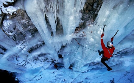 Extreme Ice Climbing Sport - sport, extreme, glacier, ice climbing, athletic, mountain