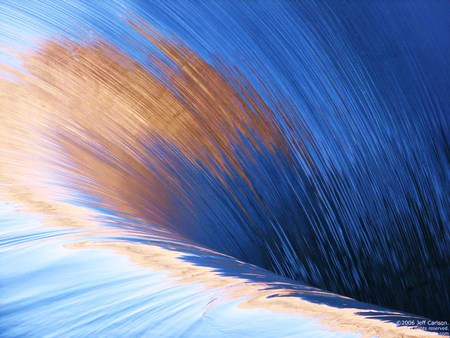 The wave - capping, blue, rolling, gold, ocean, wave