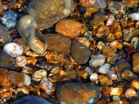 Wet Pebbles - pebbles, wet, beach, stones