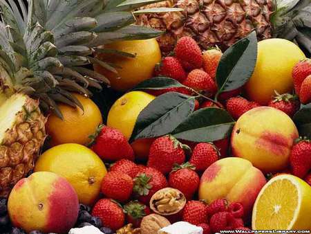 Fresh Fruits - pineapple, strawberry, orange, fruits