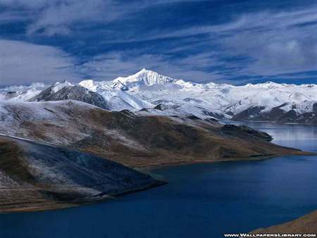 Cold Water - wintry, cold, snow, lake, mountains