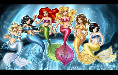 Sirenas - fish, fantasy, cartoon, siren