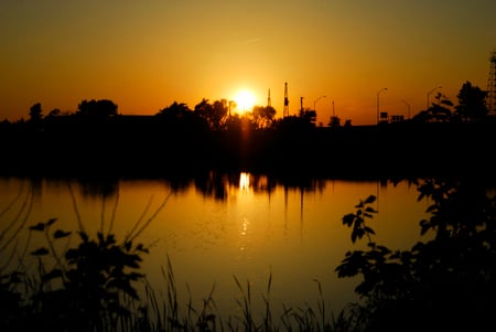 Beautiful colors - lake, nature, water, sunset