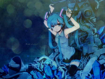 Hatsune Miku - pretty, vocaloid, anime, miku, cute, hatsune, hatsune miku, headset