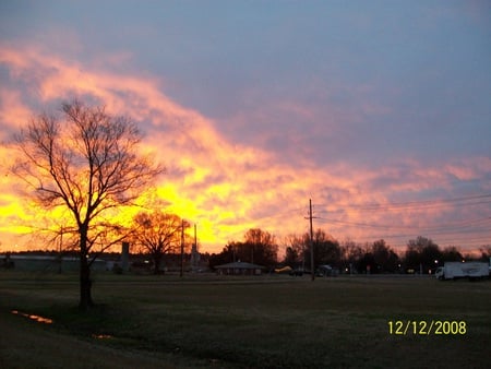 Fire in the Sky in TEXAS - sky, winter, texas, 2009, sunrise, fire