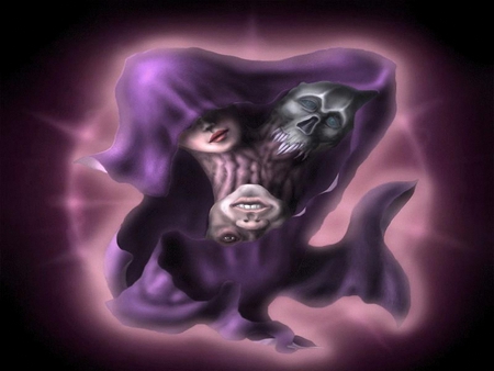 twilight - skeleton, fantasy, purple, twilight