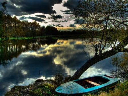 Wierzyca-River-poland - poland, boat, wierzyca, river