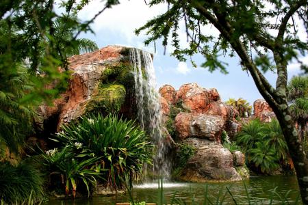 Waterfall - nature, sky, waterfall, rocks