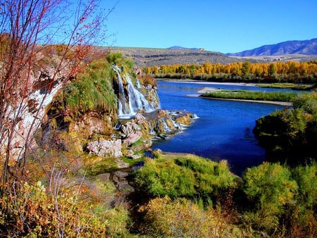 The wild beauty - trees, rugged, wild nature, bushes, cliffs, lake, mountains